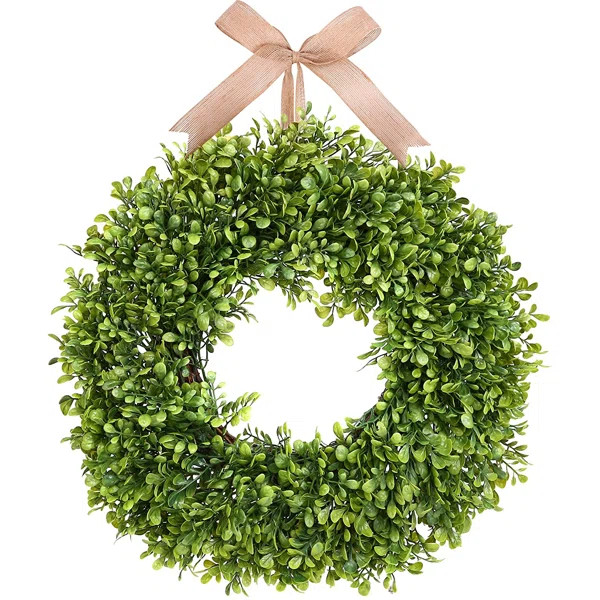 18Inch Greenery Boxwood Grapevine Wreath | Wayfair North America