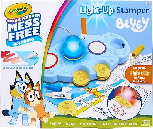 Crayola Magic Light Up Bluey Stamper Art Set, Toddler Mess Free Coloring & Stamping Kit, Holiday ... | Amazon (US)