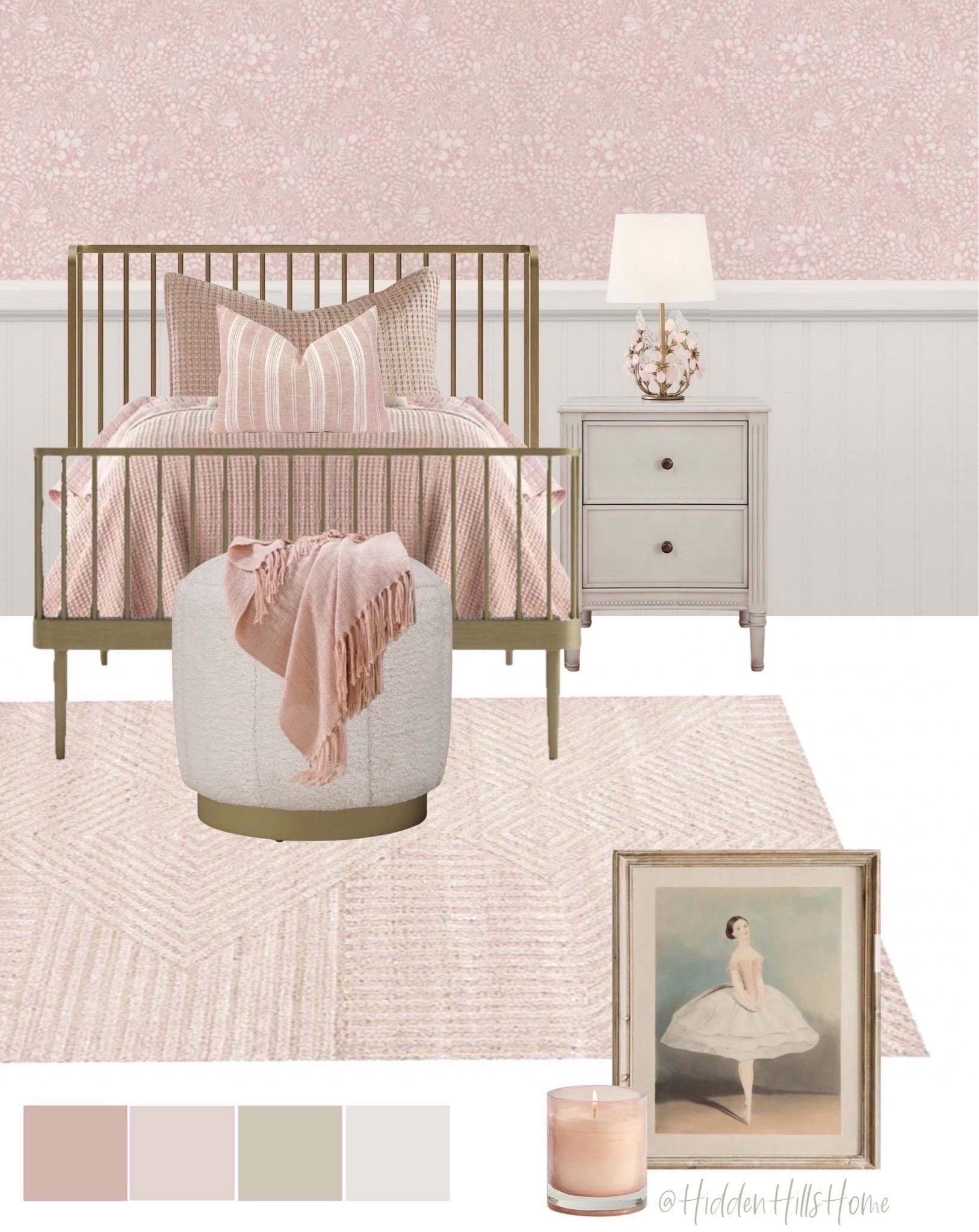 Pink girls room mood board, pink baby girls bedroom design ideas, wallpaper for girls bedroom, blush pink rug, ballet bedroom #girls 



#LTKSaleAlert #LTKKids #LTKHome
