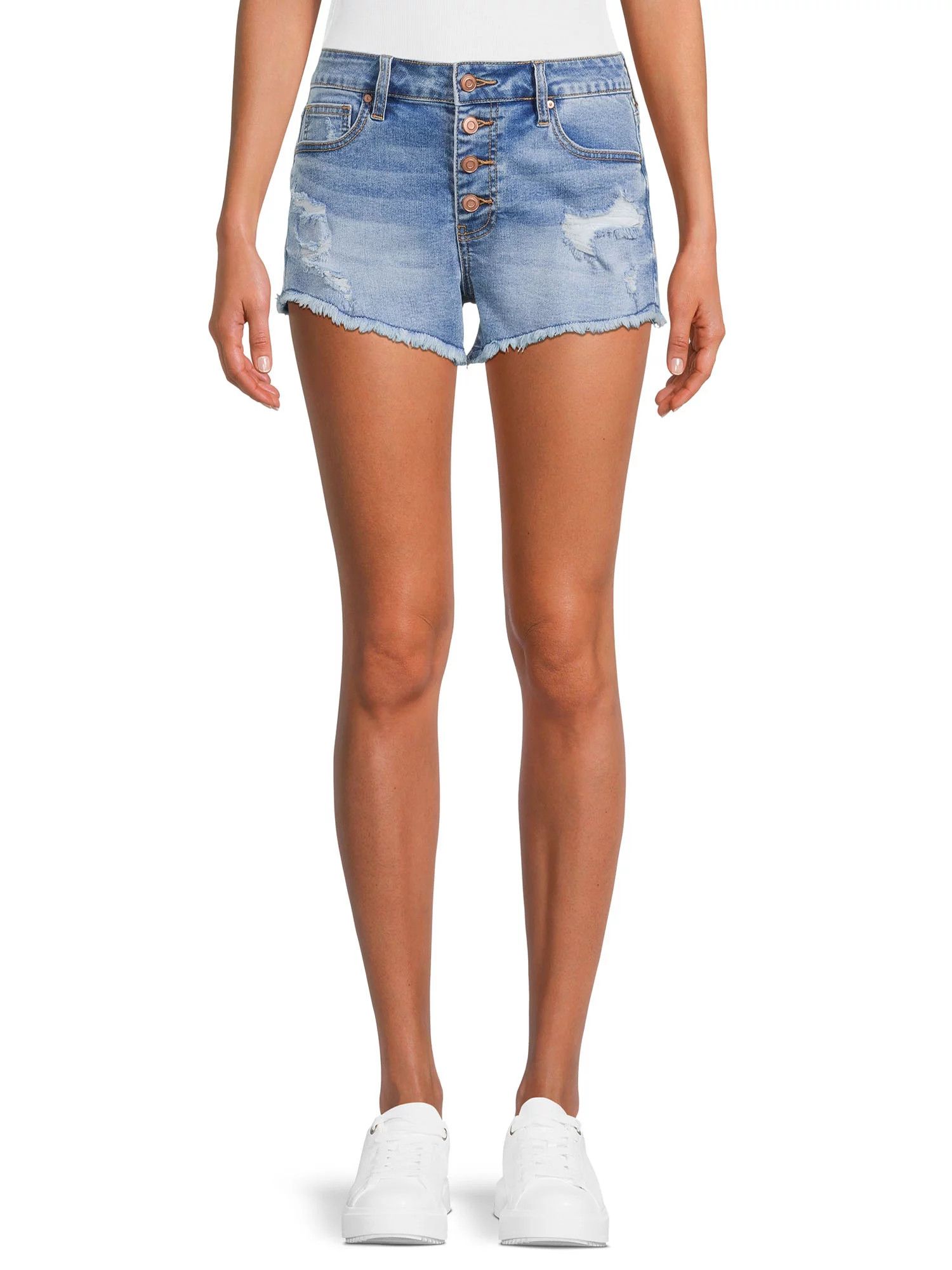 No Boundaries Junior's Mom Denim Shorts, Sizes 1-21 - Walmart.com | Walmart (US)