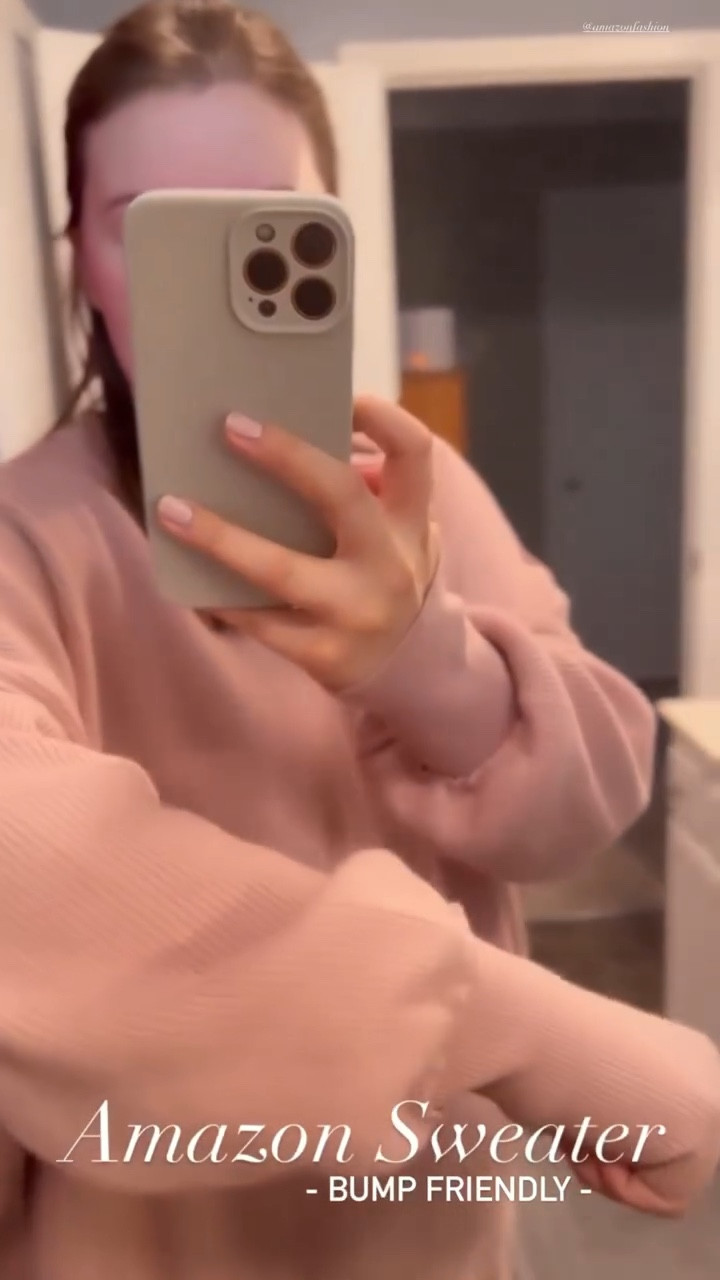 Sized up ONE! Wearing a large in the color Khaki (bump friendly)! Khaki is slightly pink but still super cute!

This Amazon sweater covered my baby bump and belly band and now looks great tucked in the front of my jeans! It’s an oversized fit and comes in several colors! Super affordable and currently on sale! 

Sale alert, oversized, amazon fashion, thick, ribbed, knit, cuffed, open cut, side slit, crewneck style, warm, cozy, fashion finds, fall outfit ideas, fall ootd, outfits, holiday, seasonal, season, autumn, October, November, December

#falloutfits #sweater #affordable #quality #oversized

#LTKfindsunder50 #LTKsalealert #LTKstyletip