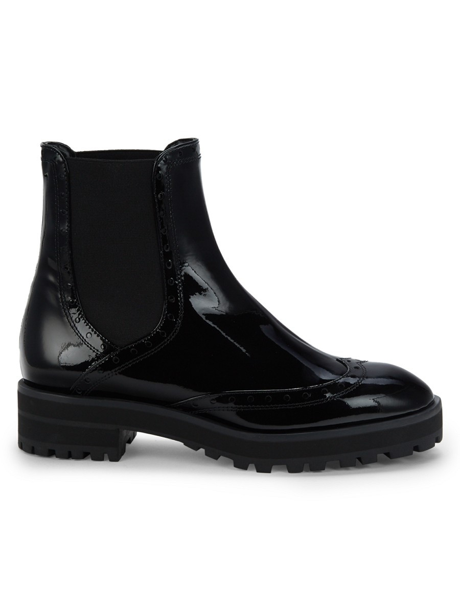 Stuart Weitzman Women's Lodge Brogue Chelsea Booties - Black - Size 6 | Saks Fifth Avenue OFF 5TH