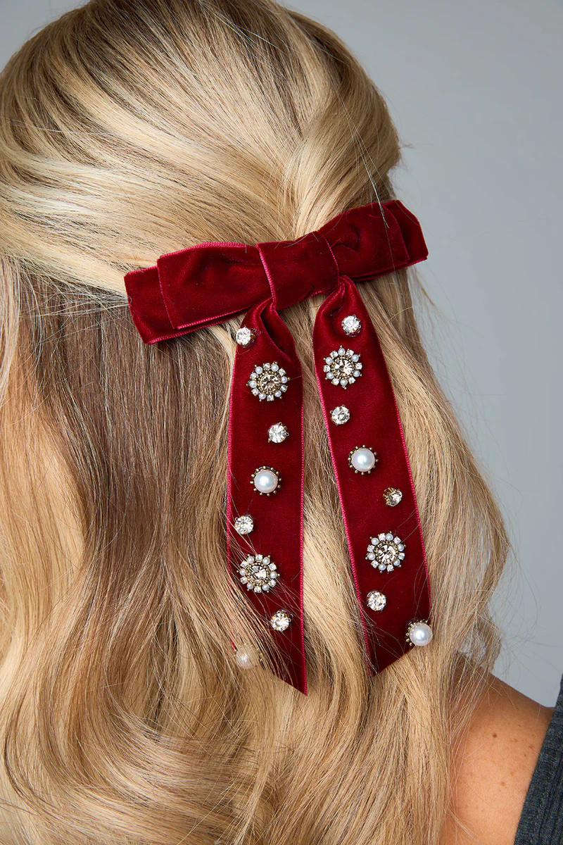 BuddyLove X Accessory Concierge | Velvet Bow Clip | Burgundy | BuddyLove