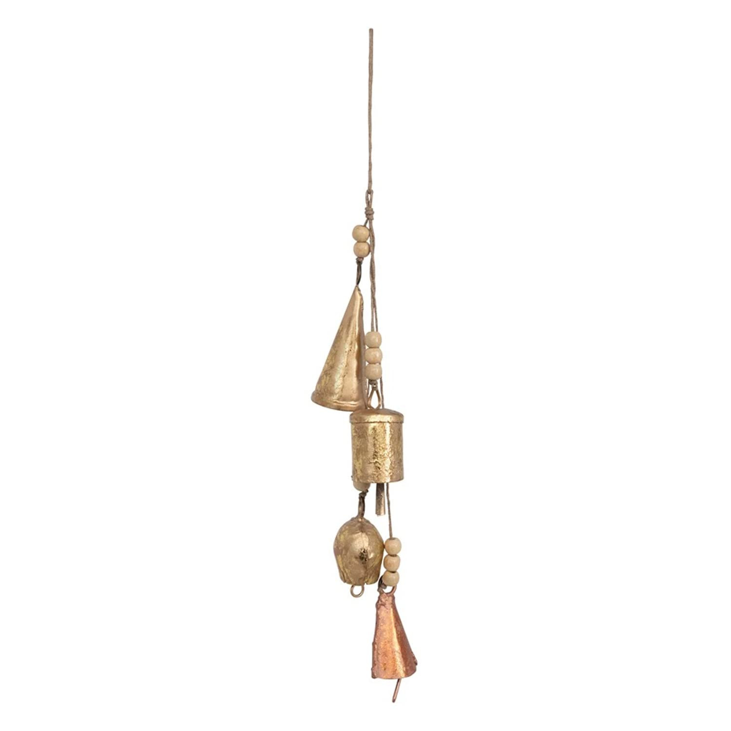 One Holiday Way 11-Inch Door Hanging Elegant Metal Jingle Bells w/ Copper and Gold Finish, Wood Bead | Amazon (US)