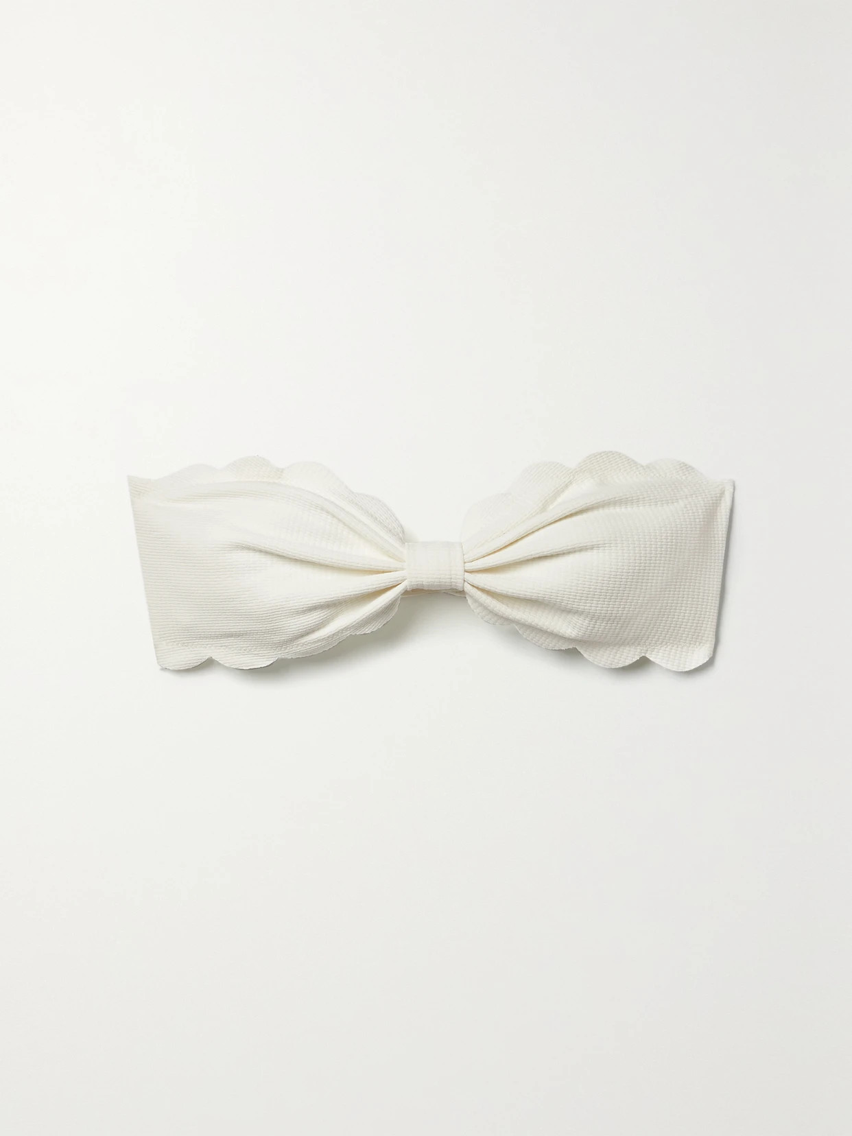 Marysia - + Net Sustain Antibes Recycled Seersucker Bandeau Bikini Top - Off-white | NET-A-PORTER (US)
