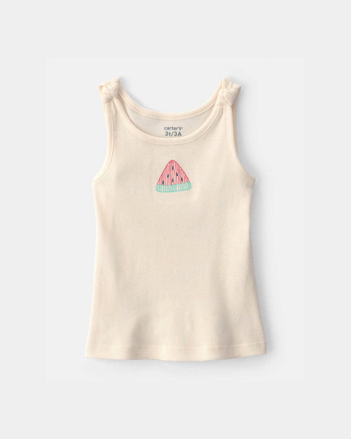 Toddler Girl Watermelon Ribbed Tank Top - Cream | Carter's | Carter's Inc