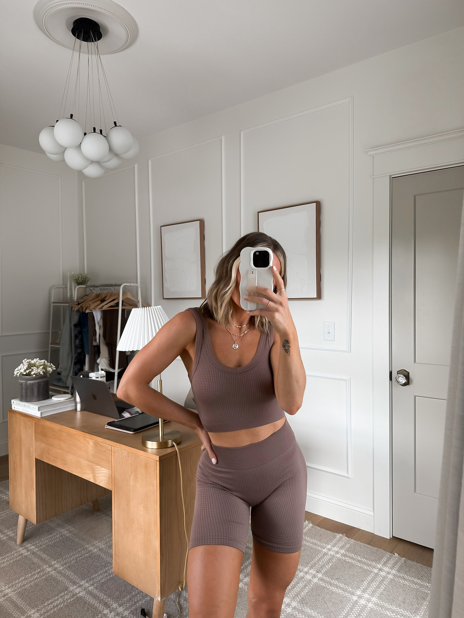 Seamless Biker short lounge set!! How cute is this!! I am obsessed with the color!!  🤩

Note: if you are heavier chested this bra may not give the girls the support you desire. 😉🫶🏻 

Sizing Details ✨ 
5’4’’ • 124lbs • 30D 

Size: S 

#LTKActive #LTKSeasonal #LTKFindsUnder50