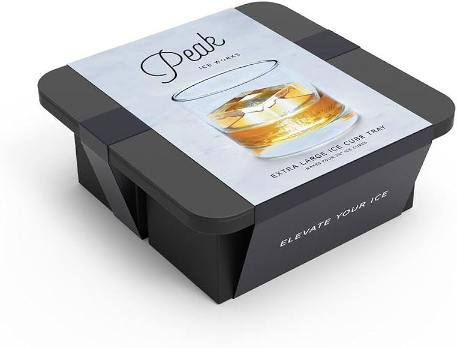 W&P Peak Silicone Extra Large Cube Ice Tray w/ Protective Lid | Charcoal | Easy to Remove Ice Cub... | Amazon (US)