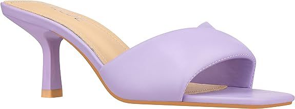 ILLUDE Women’s Low Heel Mules Open Square Toe Slip On Comfortable Cushion Heeled Sandals | Amazon (US)