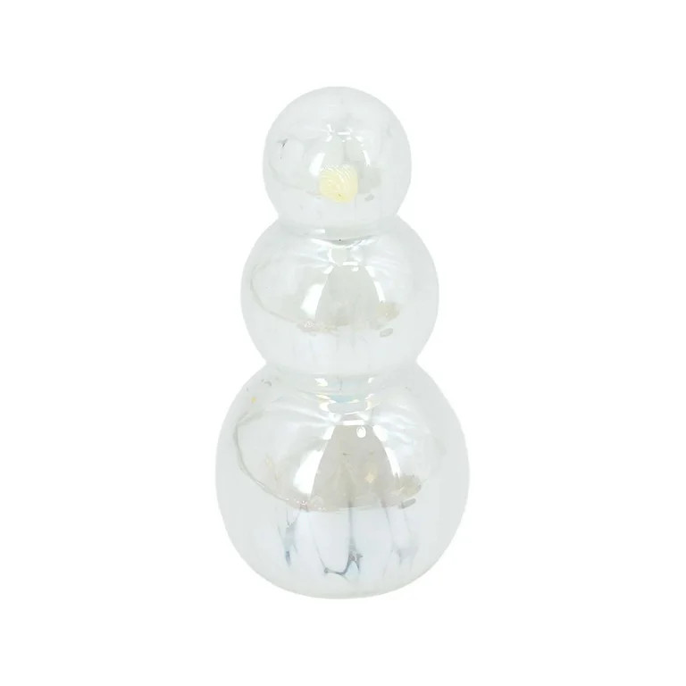Glass Light-Up Snowman Christmas Decoration, White, 6.75&quot;, by Holiday Time | Walmart (US)