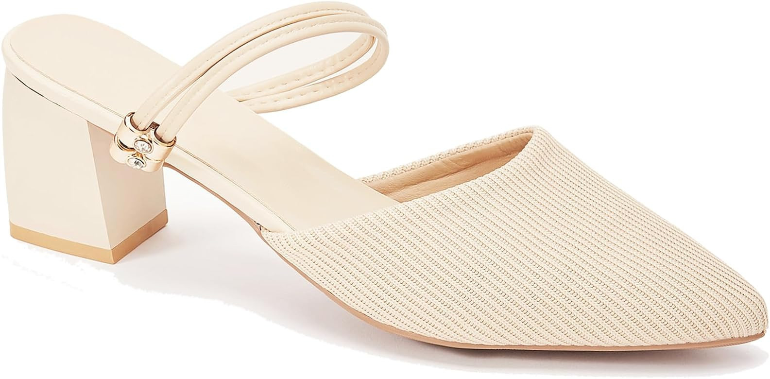 stylewe Ankle Strap Chunky Heels for Women, Strappy Low Heel Slingback Heels, Dressy Heels for Wo... | Amazon (US)