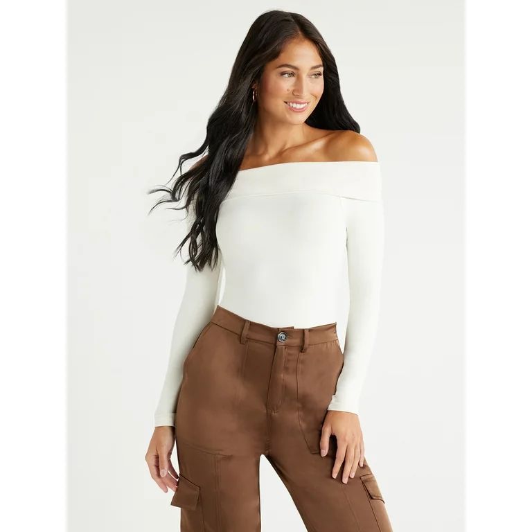 Sofia Jeans Women's Seamlessly Smoothing Off the Shoulder Bodysuit, Sizes XS-2XL | Walmart (US)