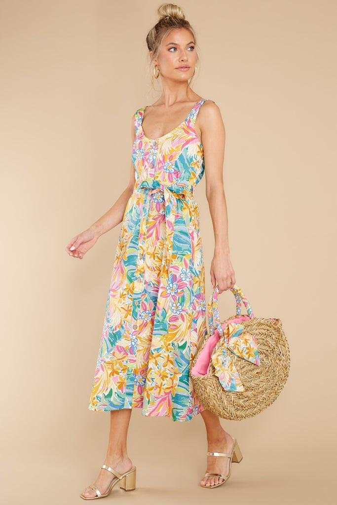 Hawaiian Escape Pink Josephine Print Dress | Red Dress 