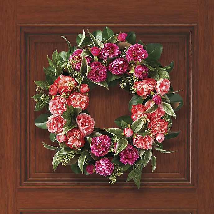 Camellia Peony Wreath | Frontgate | Frontgate
