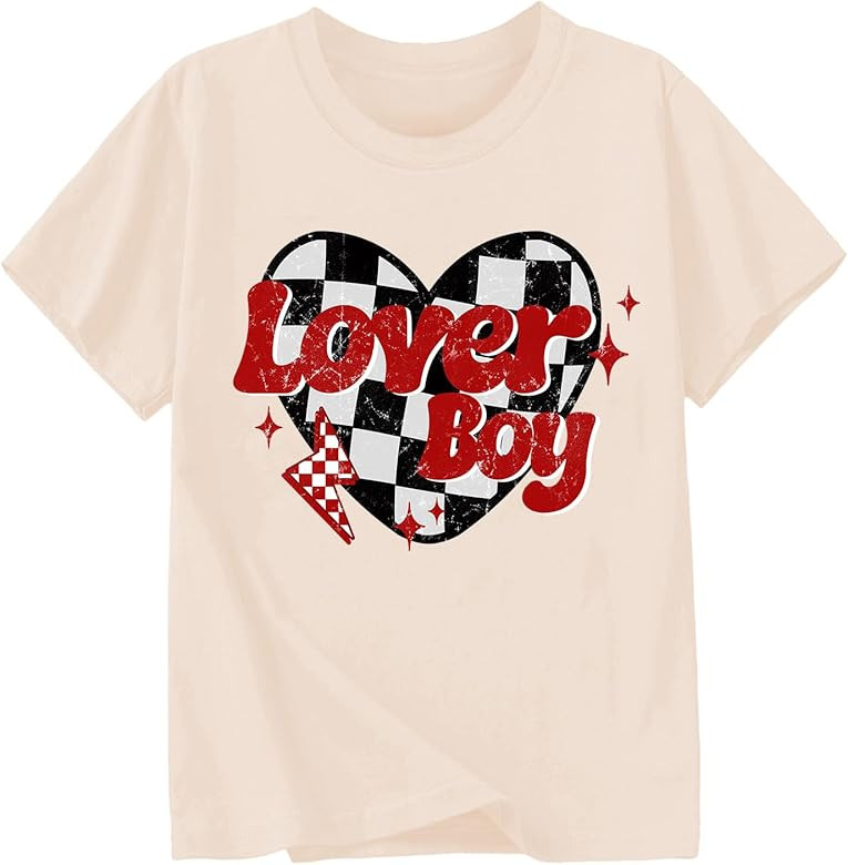 Toddler Boys Valentine's Day Shirt Retro Love Heart T-Shirts Kids Valentine's Day Tees 2-10 Years | Amazon (US)
