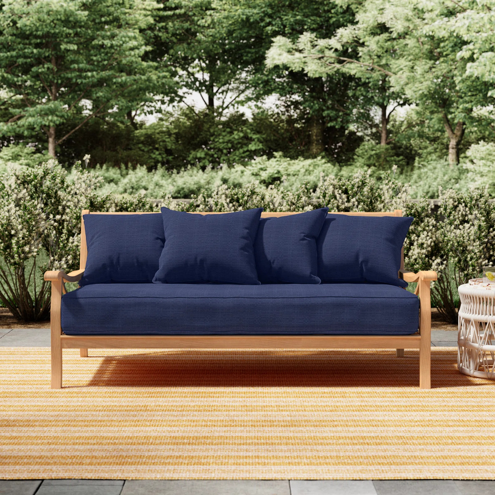 Brunswick 79" Wide Outdoor Teak Patio Daybed with Cushions | Wayfair North America