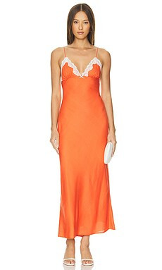 NIA Jasmine Dress in Tigerlily from Revolve.com | Revolve Clothing (Global)