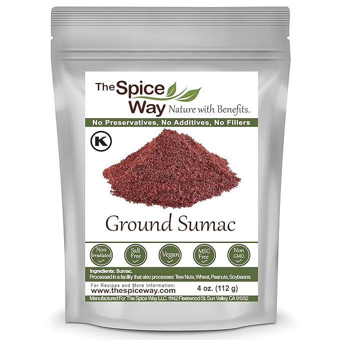 The Spice Way - Pure 100% Ground Sumac Spice, No Salt, no GMO, no Irradiation, Sumac Seasoning Po... | Amazon (US)