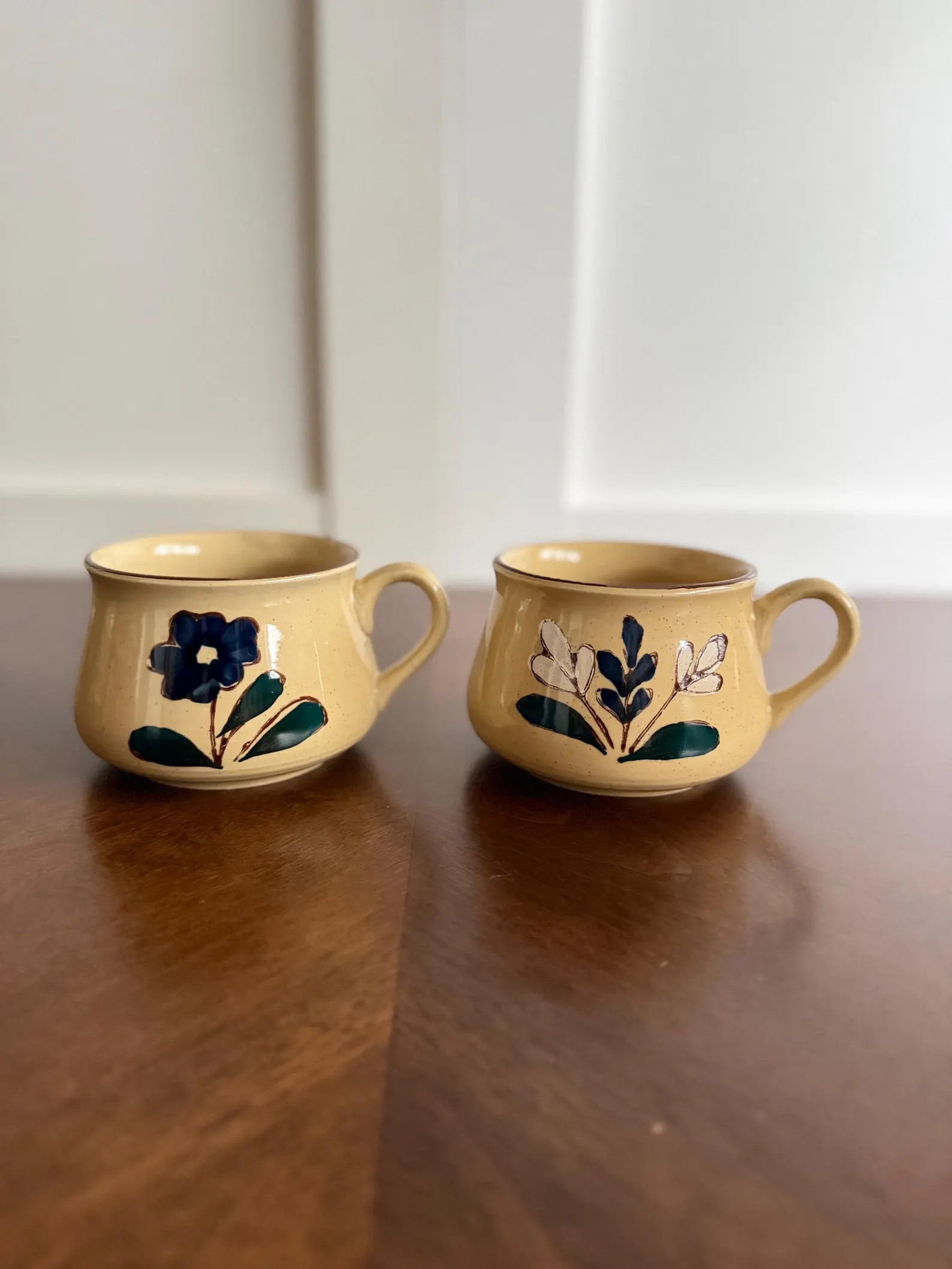 Vintage Otagiri Style Stoneware Mugs | Hand Painted Floral Coffee Cups (set of 2) - Etsy | Etsy (Global)