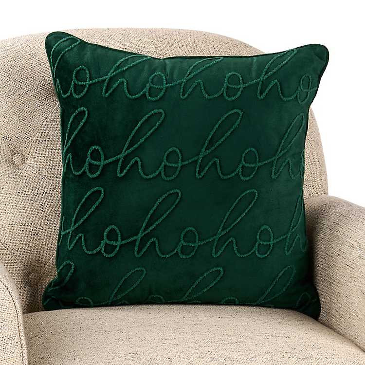 Green Velvet Ho Ho Ho Pillow | Kirklands Home | Kirklands