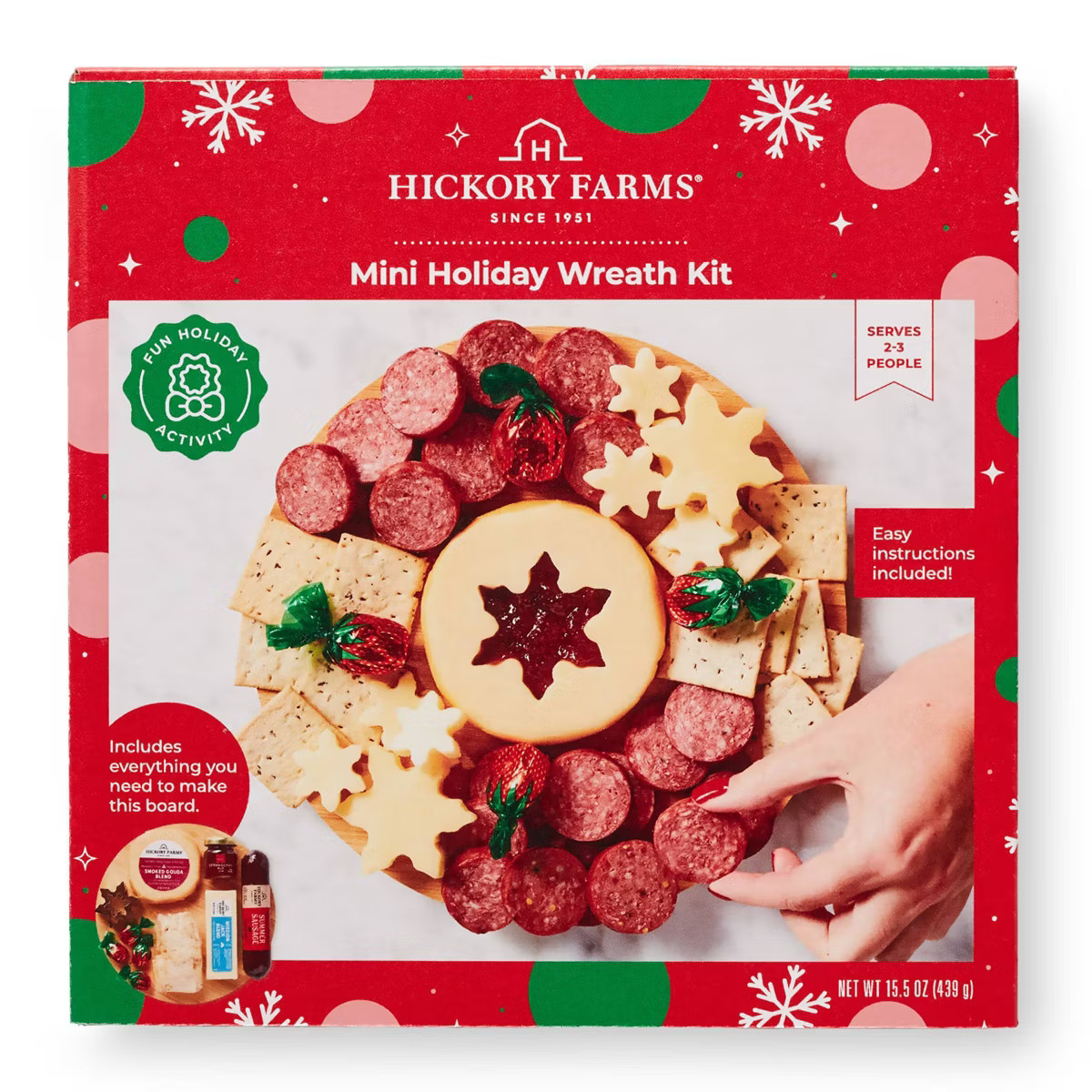 Hickory Farms  Christmas Gift Set Christmas Wreath Charcuterie Kit - 15.5oz | Target