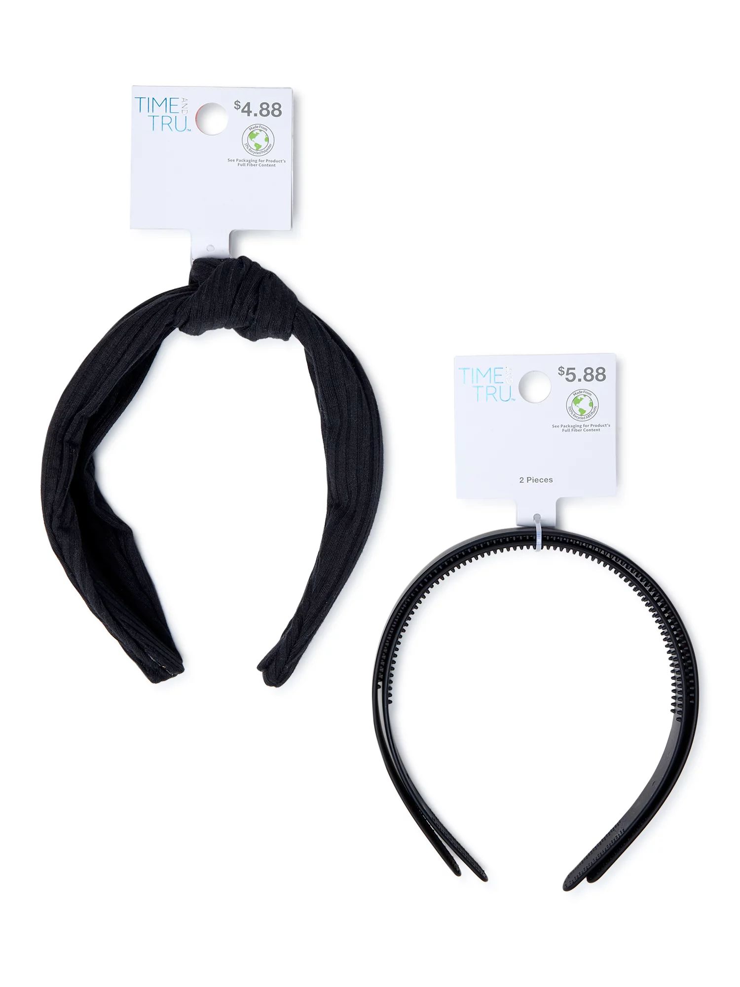 Time and Tru Adult Women's Black Knotted Headband Set, 3-Piece | Walmart (US)