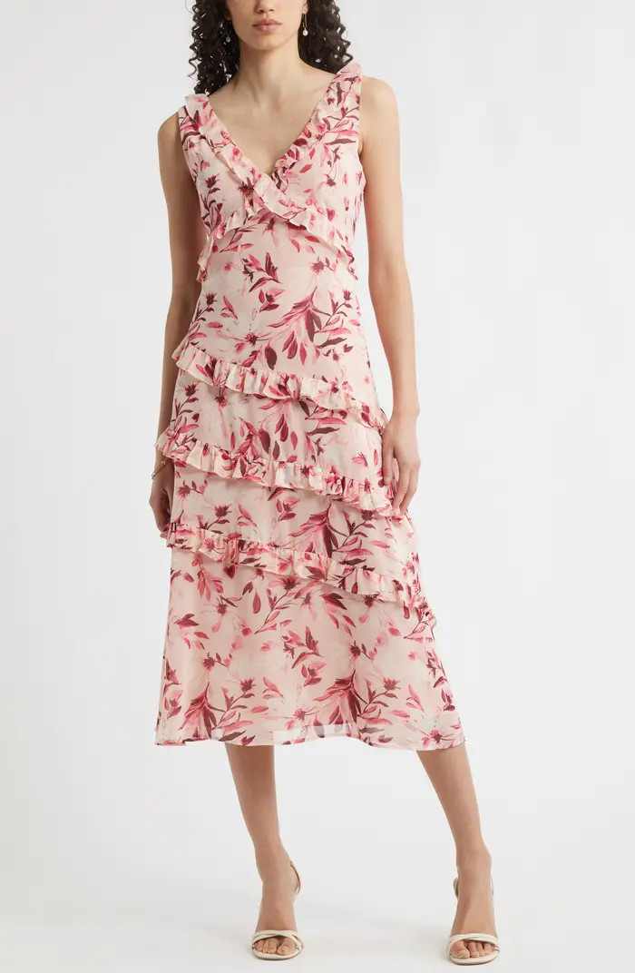 Chelsea28 Tiered Ruffle Chiffon Midi Dress | Nordstrom | Nordstrom