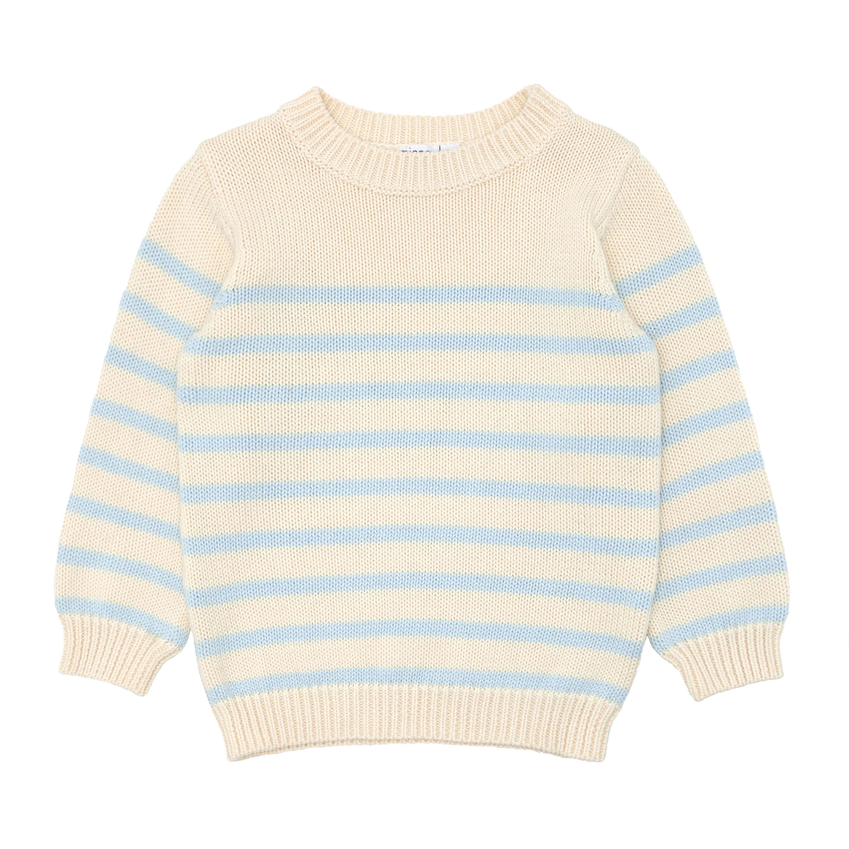 unisex blue and cream stripe knit sweater | minnow