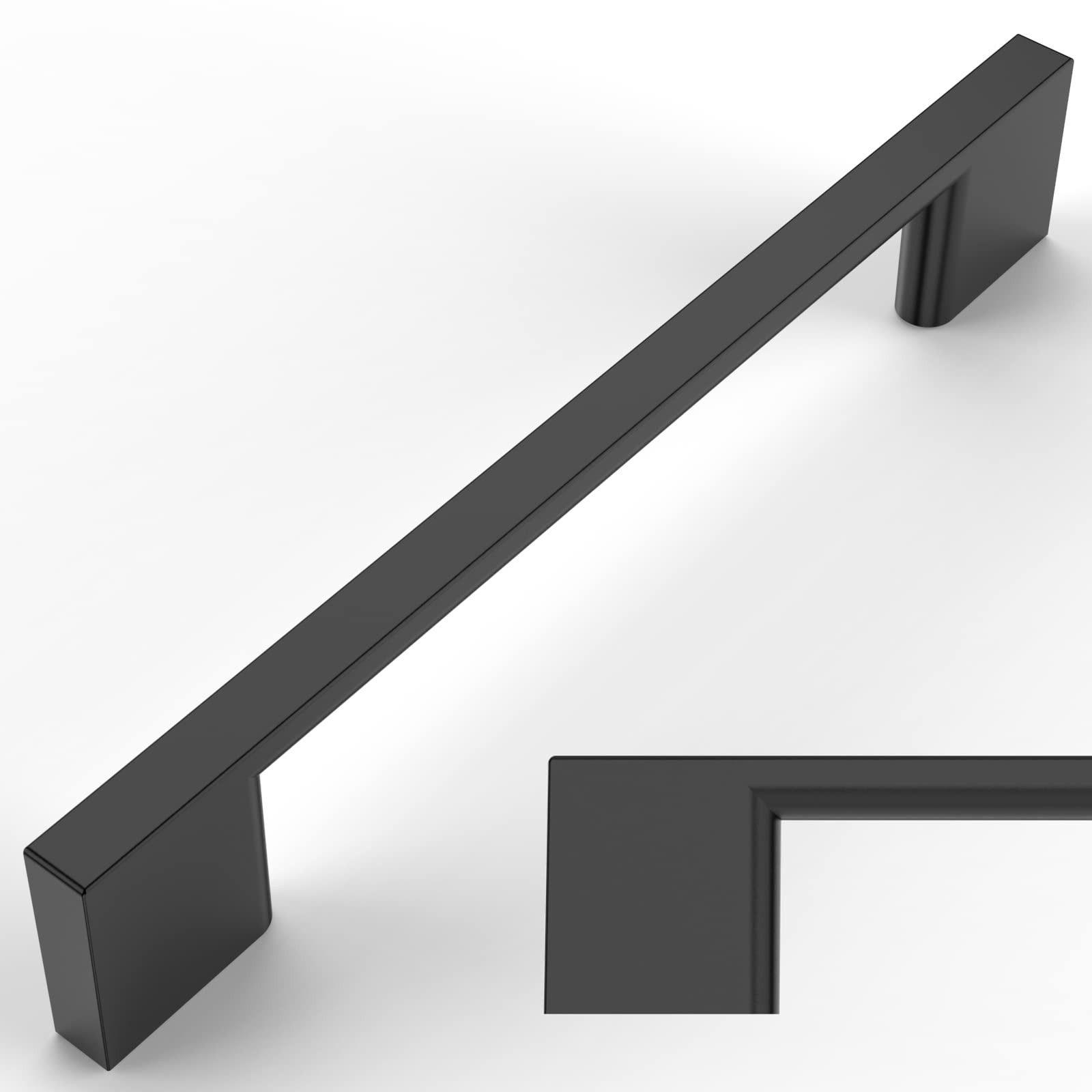 Amerdeco 10 Pack Matte Black Cabinet Pulls 5 Inch(128MM) Hole Centers Kitchen Cabinet Handles Cab... | Amazon (US)