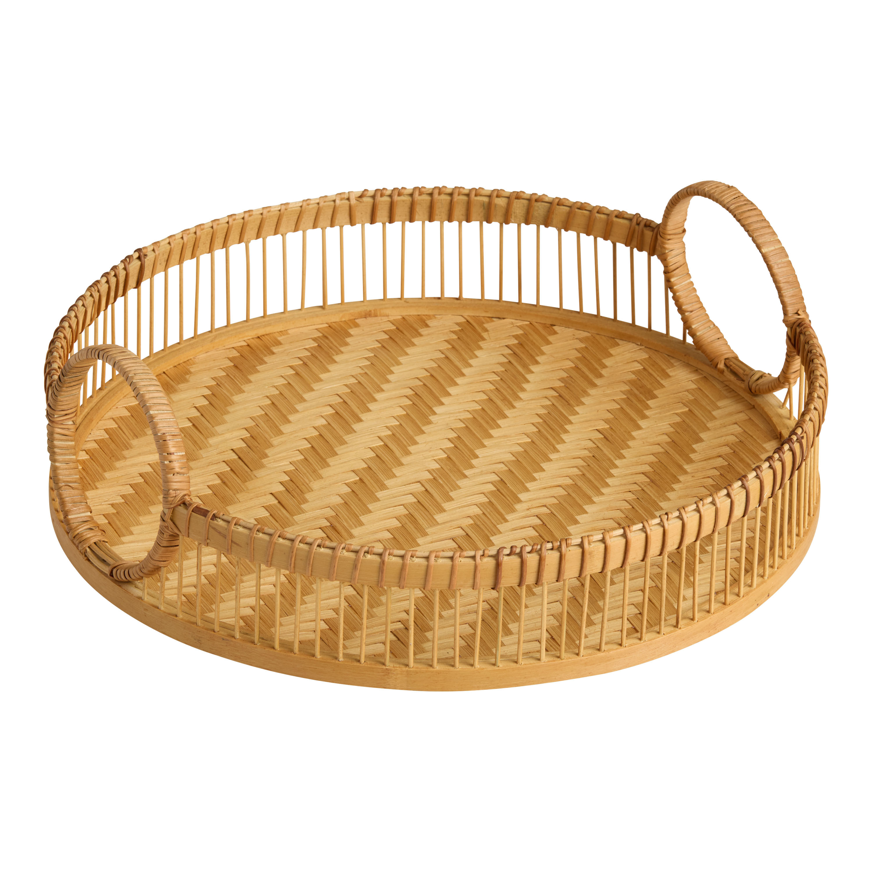 Bamboo and Rattan Woven Serving Tray | World Market