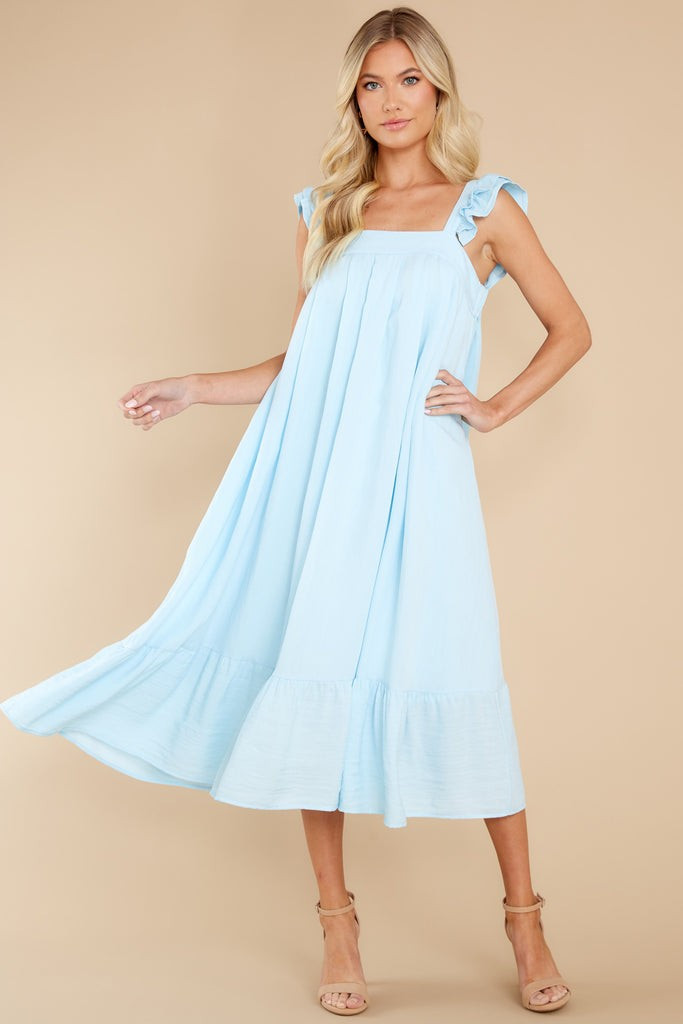 So You Hear Light Blue Midi Dress | Red Dress 