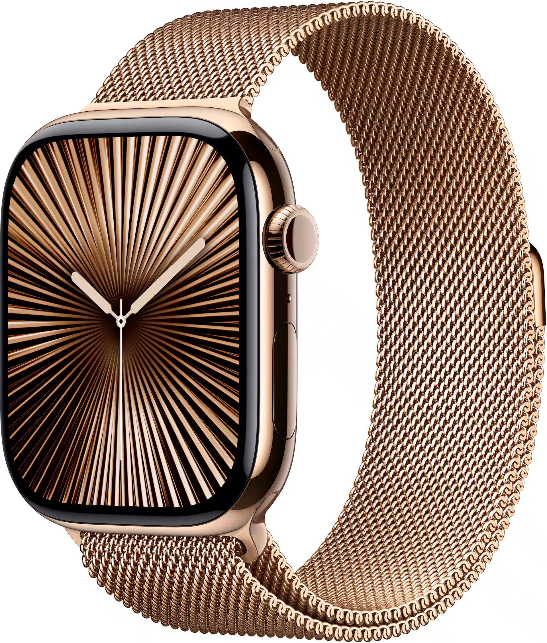 Apple Watch Series 10 (GPS+Cellular) 46mm Titanium Case with Gold Milanese Loop S/M Gold (2024) M... | Best Buy U.S.