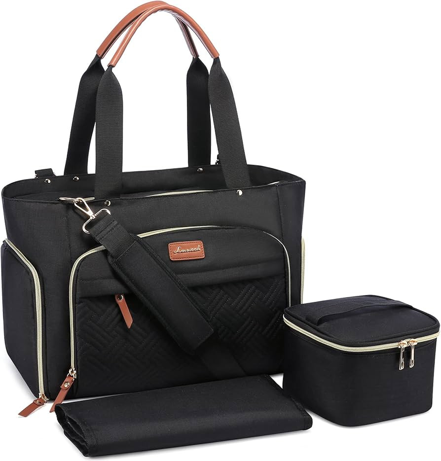LOVEVOOK Breast Pump Bag, Diaper Bag Tote 3Pcs Set, Work Bag for Breastfeeding Mom with 15" Lapto... | Amazon (US)