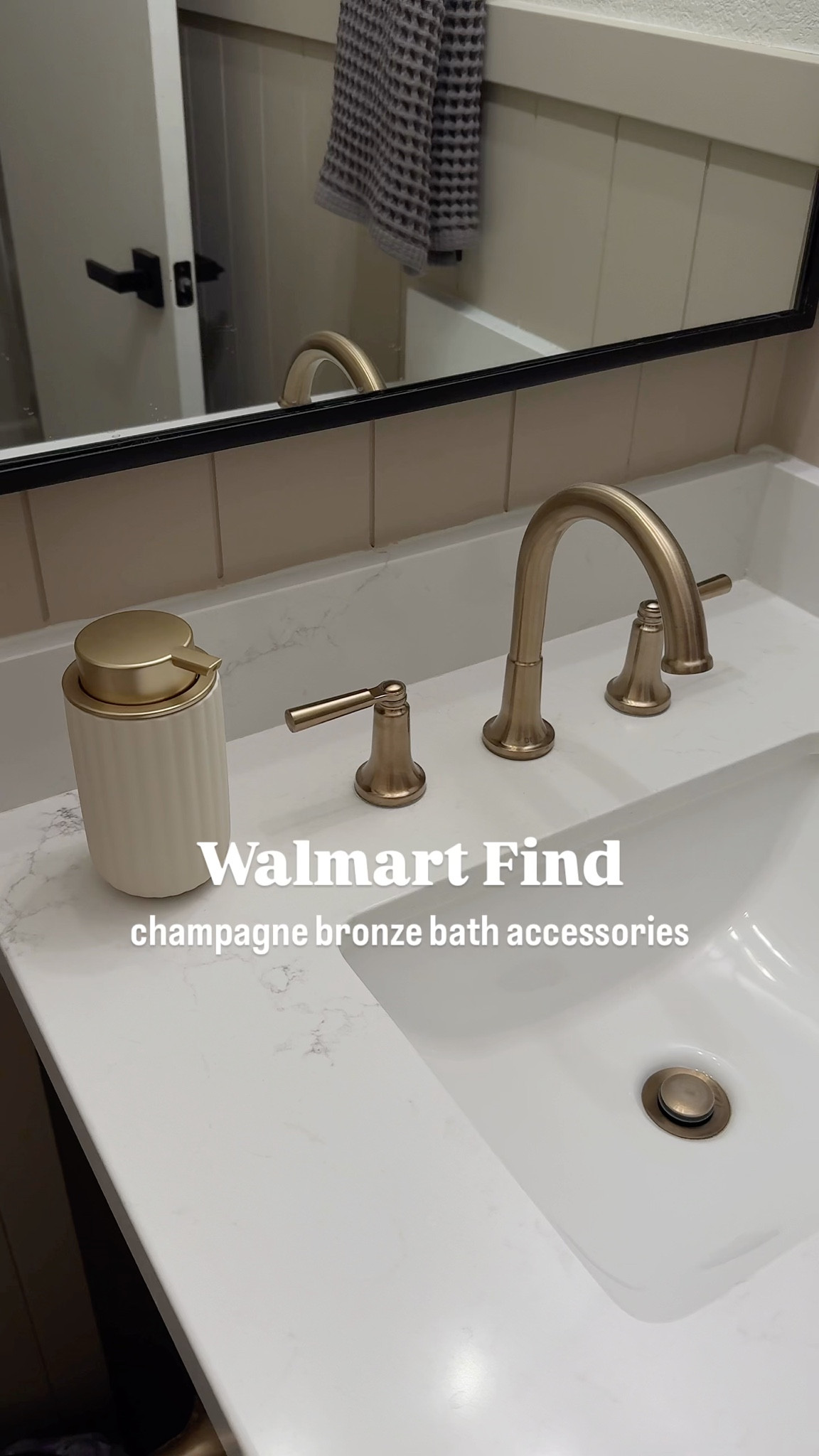 Delta champagne bronze lovers! I found the perfect bath accessories that actually match!!🤩 
3 colors available - cream, sage, and black 
•••
Delta champagne bronze, champagne bronze, champagne bronze hardware, bathroom accessories, bath accessories, master bathroom, primary bathroom, guest bathroom, soap dispenser, Walmart home, gold bathroom accessories, brushed gold




#LTKHome #LTKgrwm #LTKmorningroutine