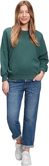 GAP Women's Maternity True Waistband Full Panel Girlfriend Jeans | Amazon (US)