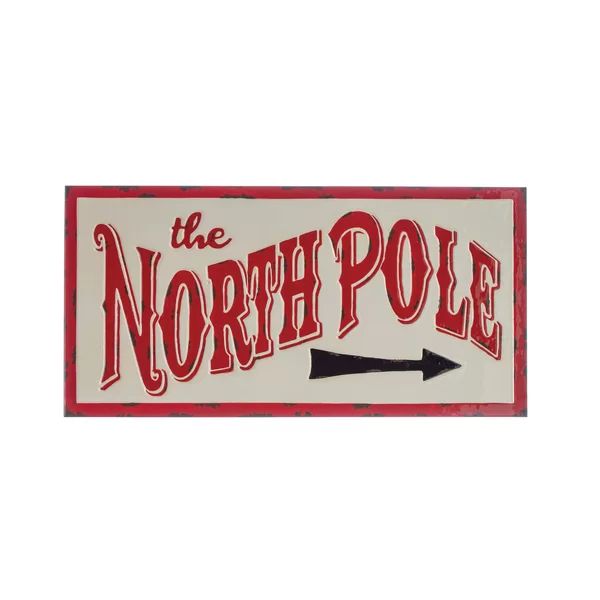 Embossed The North Pole Enameled Metal Wall Décor | Wayfair North America