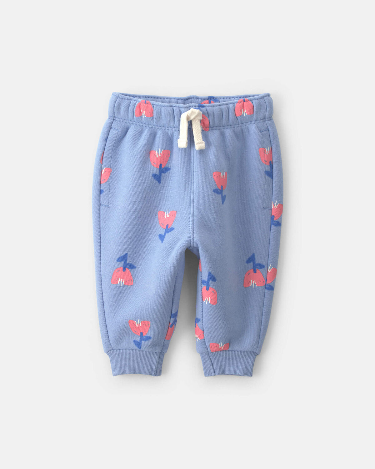 Baby Girl Floral Fleece Pants - Blue | Carter's Inc