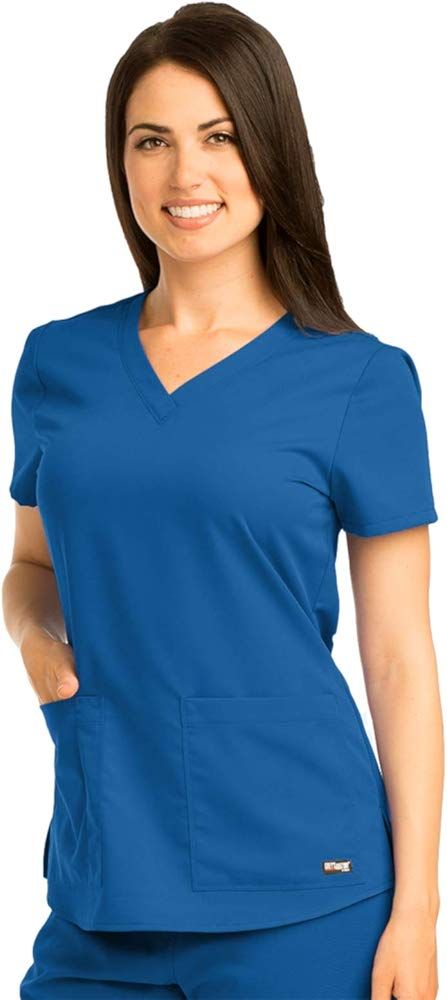 Grey's Anatomy Women's 71166 Two Pocket V-Neck Scrub Top With Shirring Back | Amazon (US)