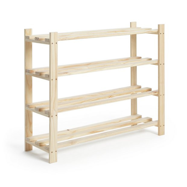 Argos Home Karee 4 Shelf Shoe Storage Rack - Pine | argos.co.uk