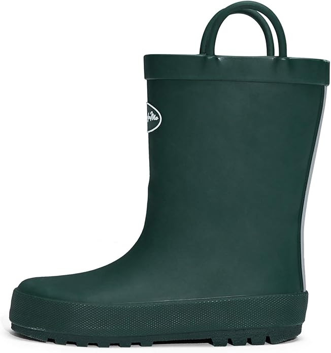 K KomForme Kids Rain Boots, Waterproof Rubber Matte Boots with Easy-on Handles | Amazon (US)