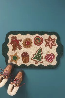 Cookie Plate Printed Coir Doormat | Anthropologie (US)
