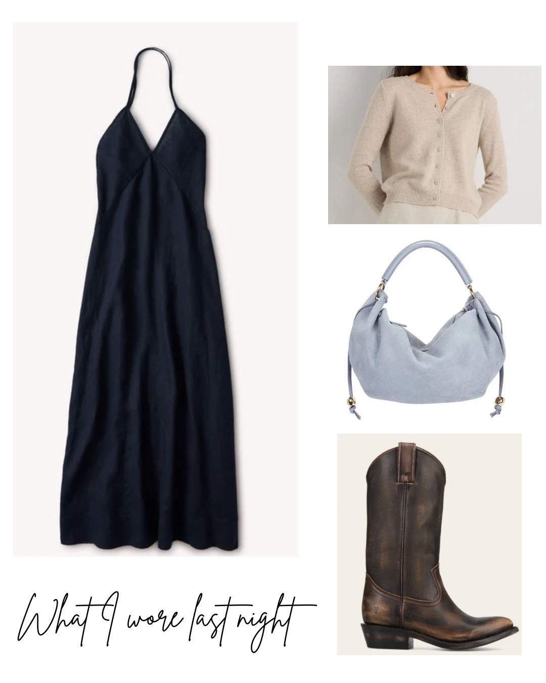 Small in dress (tts)
Tts boots and sweater 

#audreyuhler #western #boots #summerdress #buckmason #frye