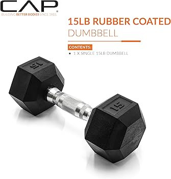 CAP Barbell Coated Hex Dumbbell Weight - Single | 10-120 lbs | Multiple Options | Amazon (US)