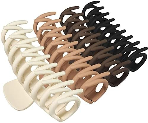 OWIIZI Large Claw Clips for Thick Hair, 4.3" Matte Big Hair Claw Clips Non-Slip Claw Hair Clips S... | Amazon (US)
