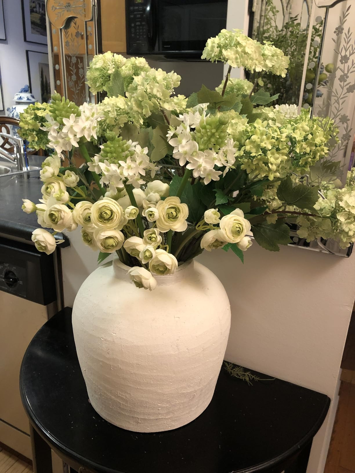 LB2 White Ceramic Large Vase, 11" Tall Zen Style, Terra Cotta Pitcher Vase, Distressed Farmhouse ... | Amazon (US)