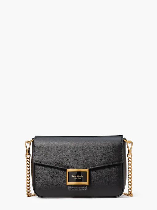 Katy Textured Leather Flap Chain Crossbody | Kate Spade (US)