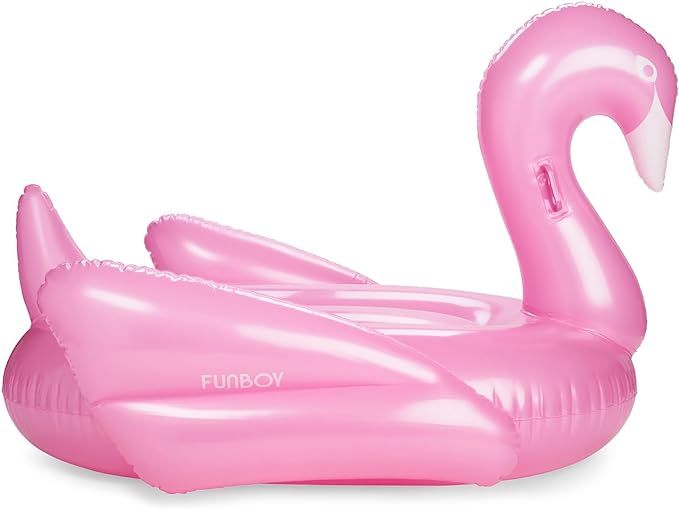 FUNBOY Giant Inflatable Metallic Pink Swan Pool Float, Luxury Float for Summer Pool Parties and E... | Amazon (US)