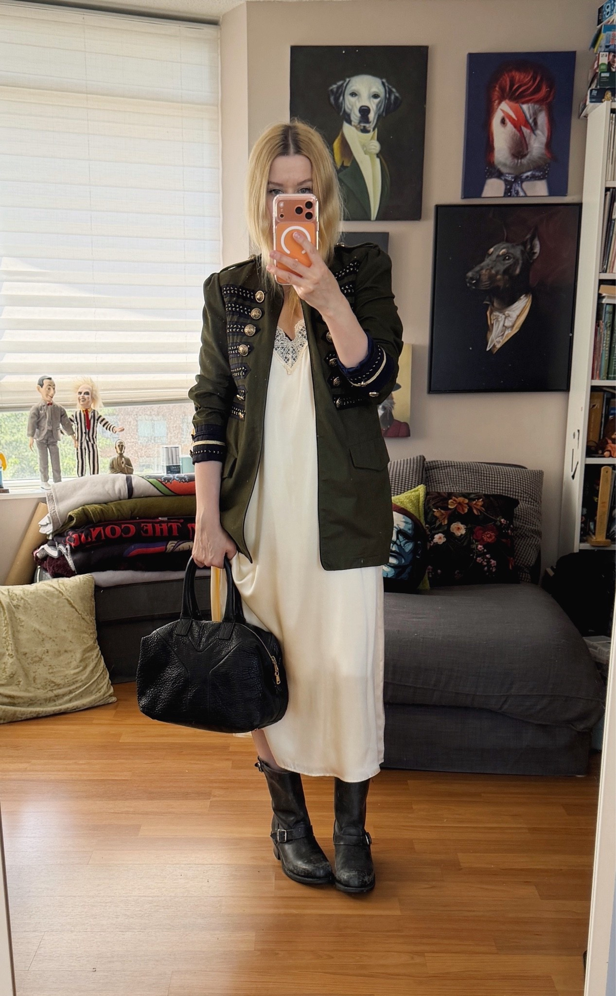 Still catch up. The cooler mornings this week meant I could wear lighter layers like this new to me preloved jacket. 
The bag is preloved as well. The boots I’ve had for 13 years I think.

#LTKcanada #LTKsummer #LTKstyletip