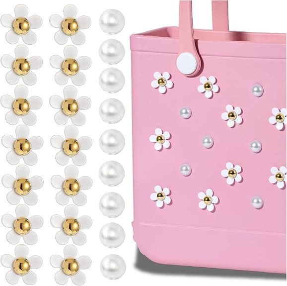 Mon Caramel Resin Beach Bag Accessories Charms,Resin Beach Totes Accessories Inserts,Daisy Flower... | Amazon (US)