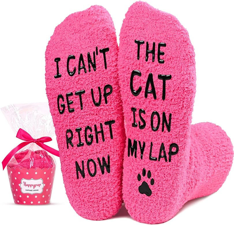 HAPPYPOP Funny Dog Mom Gifts for Women Dog Dad Gifts for Men, Novelty Fuzzy Dog Socks Gifts for H... | Amazon (US)